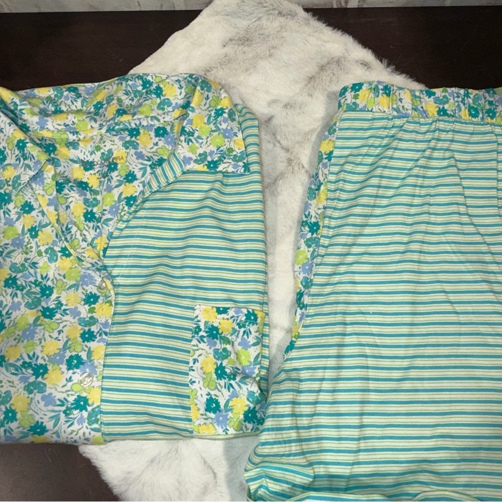 Koolaburra Floral and Striped Pajama shorts set women’s large